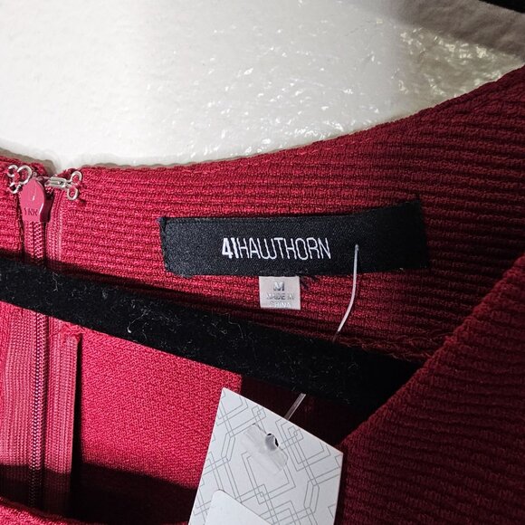 41 Hawthorn M Maddy Ponte Fit Flare Dress A Line Pleated Office Career Cocktail - Picture 3 of 6